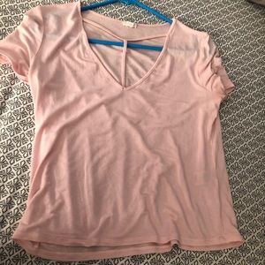 Light pink v neck tee